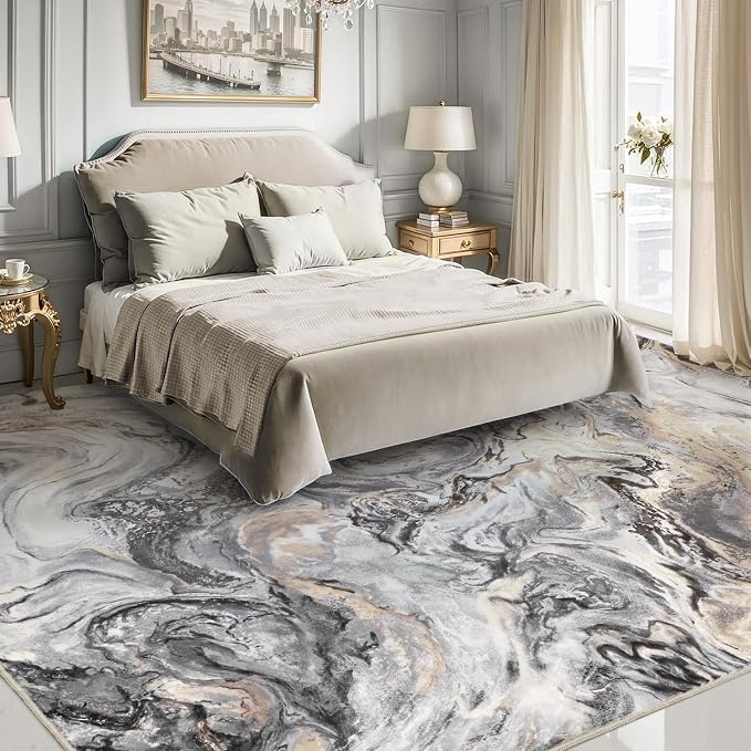4x6 Washable Area Rugs for Living Room, Stain Resistant Carpet for Dining Room - Image 3