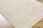 Livabliss x Our PNW Home Cascade Minimalist Grid Area Rug, Light Beige - Image 5