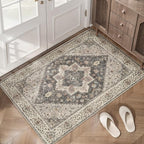 Tangsoo 2x3 Washable Rugs for Entryway, Vintage Non Slip Small Area Rug by Tangsoo