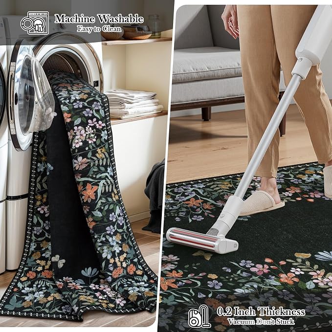 Wonnitar Washable 5x7 Rug, Non-Slip Soft Rug - Image 4