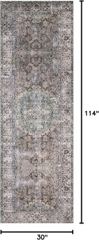 Loloi Layla Collection LAY-06 Taupe/Stone 2'-6" x 9'-6" .13" Thick Runner Rug - Image 2