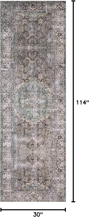 Loloi Layla Collection LAY-06 Taupe/Stone 2'-6" x 9'-6" .13" Thick Runner Rug - Image 2