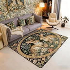 Rustic Rabbits 3 x 5 Area Rug Country Plant Leaves Floral Rugs by Erosebridal