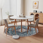 Easy-Going Round Rug 5ft Area Rug Medallion Distressed Washable Circle Rugs - Image 8
