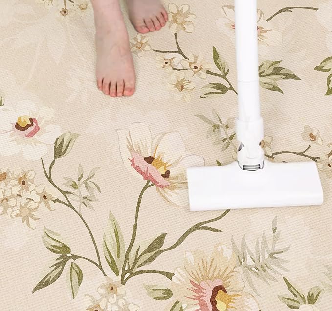 Retro Pink Yellow Green Polka Dot Texture Rug 3x8 Non Slip Washable Soft Area - Image 5