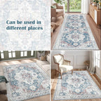 jinchan Kelda Runner Rug 3x10 Vintage Hallway Rug Washable Runner Retro Floor - Image 4