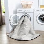 LUXE WEAVERS Modern Farmhouse White 5x7 Washable Area Rug, Anti-Slip Diamond - Image 3