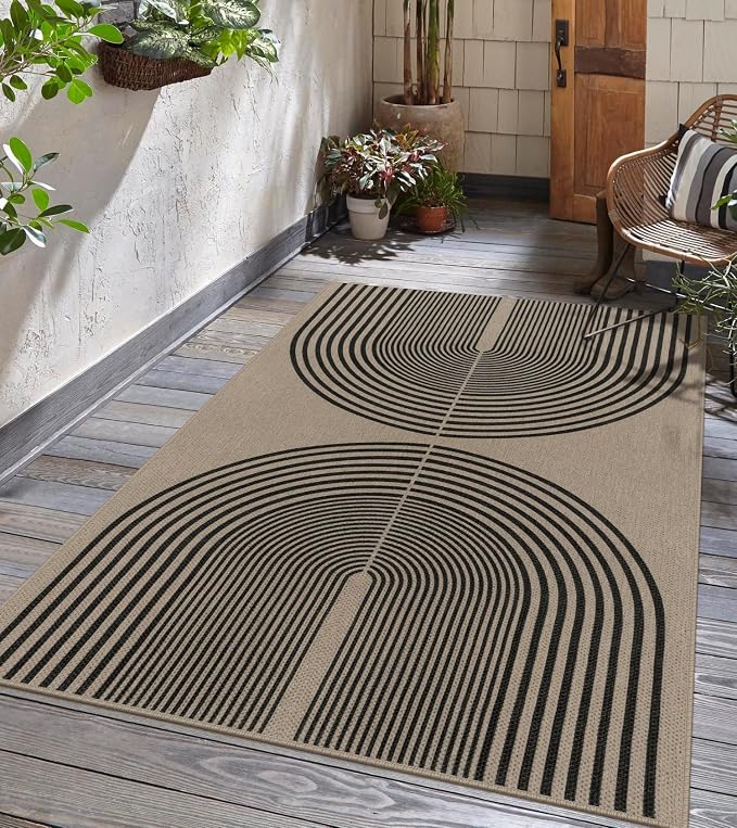 Easy Jute Rainbow Area Rug, 3x5 Indoor Outdoor Entryway Rug Washable Non-Slip - Image 6
