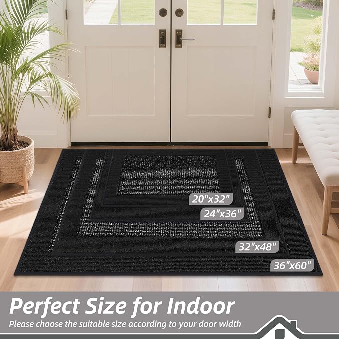 BEQHAUSE Indoor Door Mat 20" x 32", Dirt Trapper Door Mats Non-Slip Entryway - Image 2