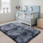 Fluffy Rug Shaggy Area Rug, Mottling Dark Grey 4x6 Area Rugs - Image 2