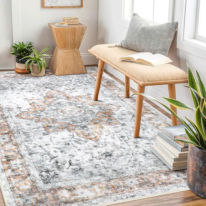 COMSLE 4x6 Rugs for Living Room Washable Area Rugs for Bedroom Faux Wool - Image 6