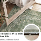 jinchan Green Floral 5x7 Area Rugs - Image 8