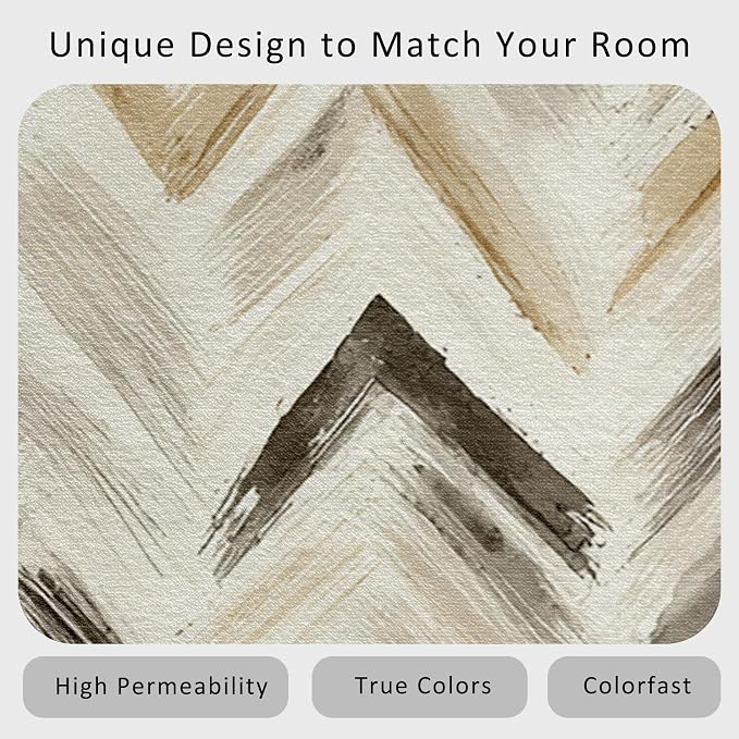 Washable 3x5 Chevron Rug Living Room, Modern Abstract Art Design Area Rugs - Image 4