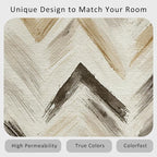 Washable 4x5 Chevron Rug Living Room, Modern Abstract Art Design Area Rugs - Image 4