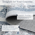 Phantoscope Washable Area Rug 9'x12' Non-Slip, Vintage Neutral Rugs - Image 4