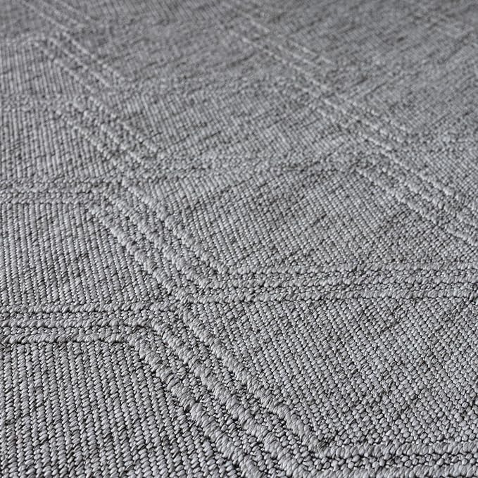 LUXE WEAVERS Modern Farmhouse Gray 9x12 Washable Area Rug, Anti-Slip Diamond - Image 4