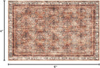 Phantoscope Washable Area Rug 4'x6' Non-Slip, Vintage Neutral Xmas Rugs - Image 2