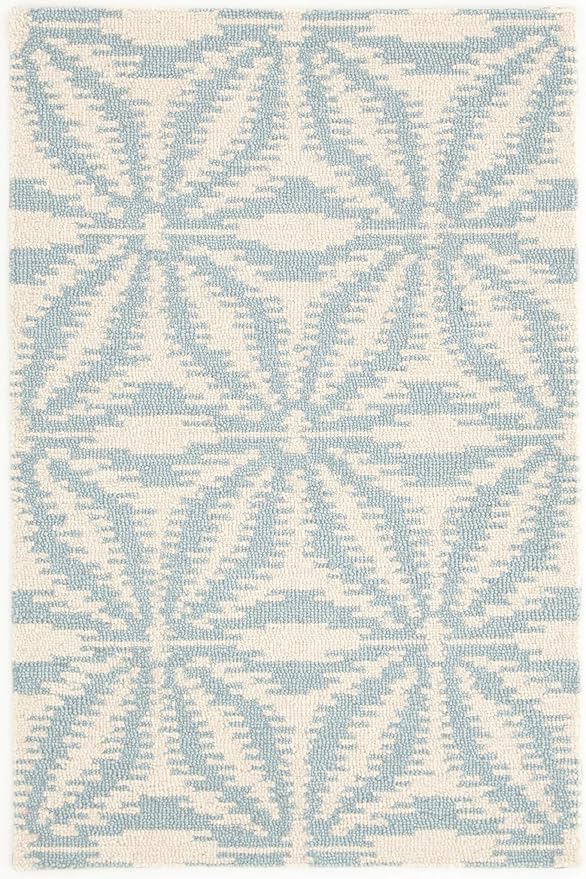 Dash & Albert Aster Sky Hand Micro Hooked Wool Rug, 5 X 8 Feet by DashAlbert