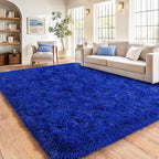 Blue Fluffy Area Rugs for Bedroom, Soft Shaggy Carpets for Living Room - Image 6