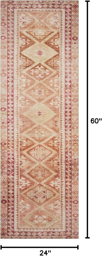 Loloi Layla Collection LAY-16 Natural/Spice 2'-0" x 5'-0" .13" Thick Accent Rug - Image 2