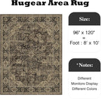 HUGEAR Retro Brown Area Rug 8x10 Machine Washable Living Room Rugs Distressed - Image 2
