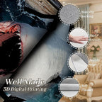 Sea Shark Kids Rugs, Fierce Shark 3D Printed Carpet - Image 4