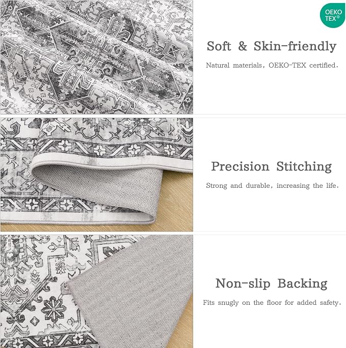 zesthome 9x12 Area Rugs, Stain Resistant Washable Rug, Ultra-Thin Rugs - Image 4