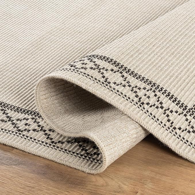 Easy Jute Rugs 10x14 Frame Bone Color Living Room Indoor Outdoor Area Rug - Image 3