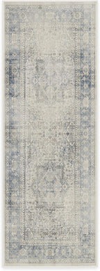 RUGGABLE Washable Vintage Runner Rug – Kamran Blue Quartz 2.5x7, Stain-Resistant - Image 3