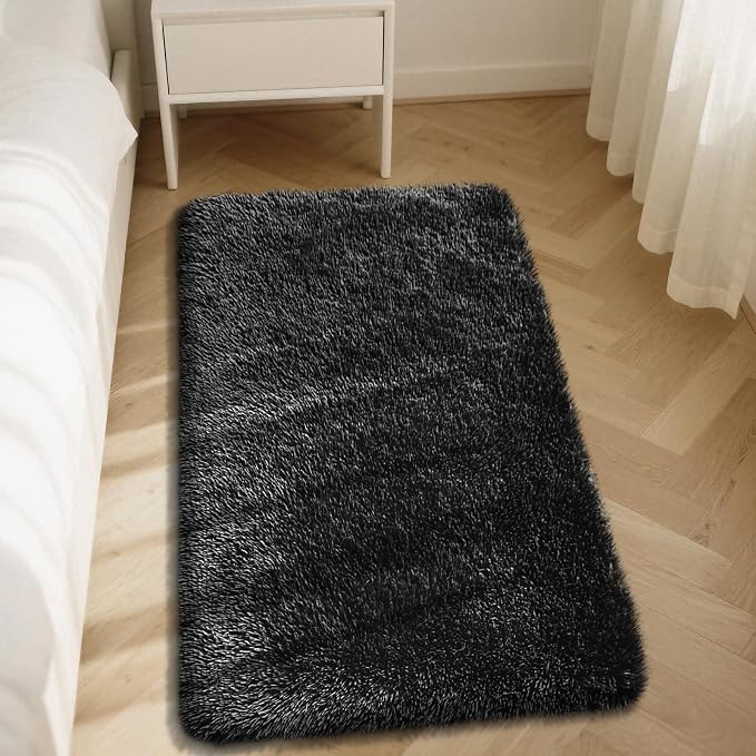 Fluffy Rug Shaggy Area Rug, Small Bedside Rug, Soft Fluffy Shaggy Entryway - Image 2