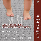 ANSSO Wool Rugs 8x10 for Living Room, 80% Merino Wool and 20% Cotton Soft - Image 6