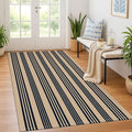KOZYFLY Striped Front Door Mat 4x6 Ft Brown and Black Front Door Rug Cotton by KOZYFLY