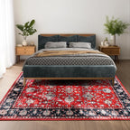 Area Rug for Living Room, 6x9 Machine Washable Non Slip Large Faux Wool Throw - Image 3