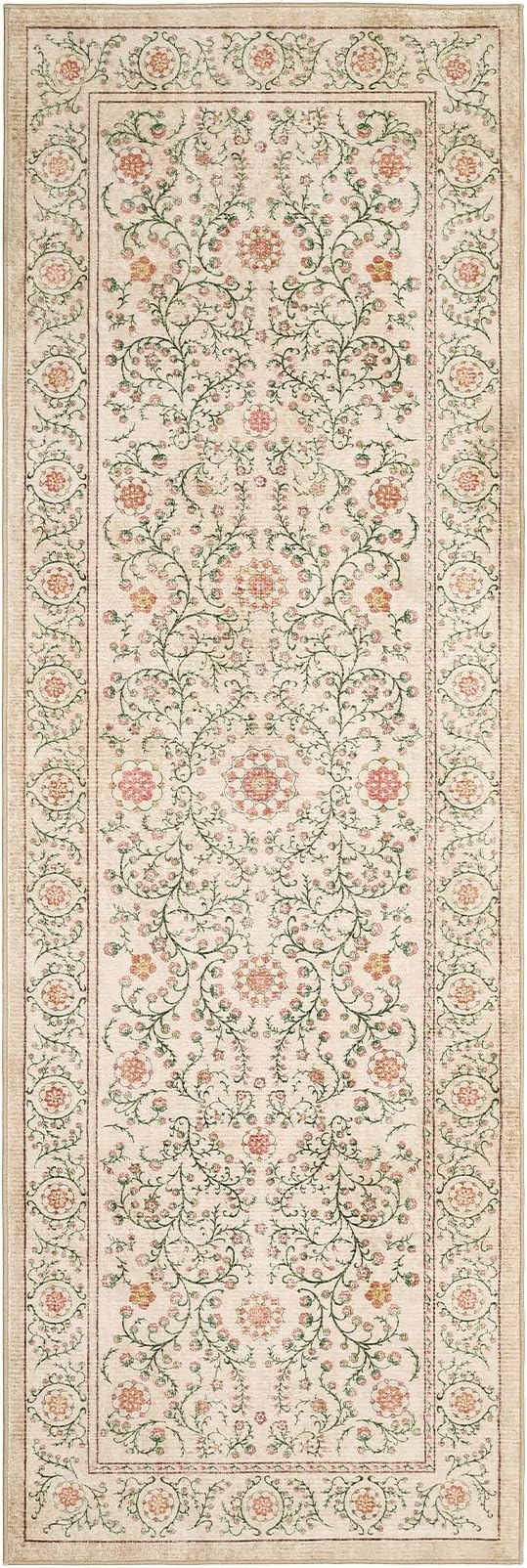 GarveeHome Boho 2x6 Runner Rug for Hallways Non Slip, Vintage Botanical Kitchen - Image 4