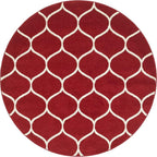 Rugs.com Lattice Frieze Collection Rug – 5' Round Red Medium Rug Perfect - Image 10