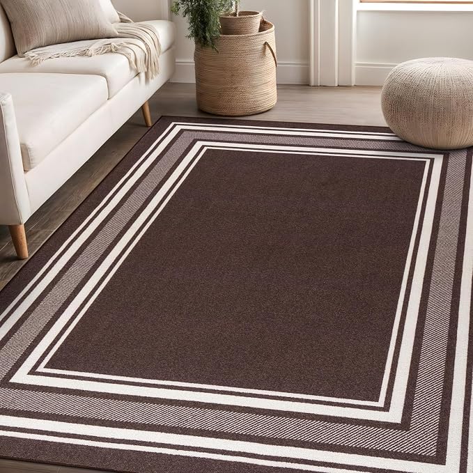 Beverly Rug Non Slip Area Rugs 5x7 Modern Bordered Non Skid Rubber Backing Soft - Image 8