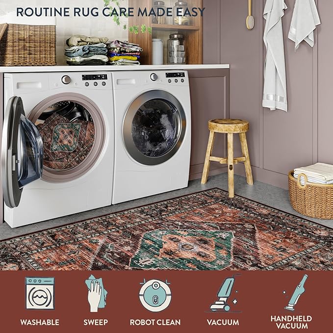 Lahome 8x10 Ultra-Thin Living Room Rug （Non-Slip Washable - Image 4