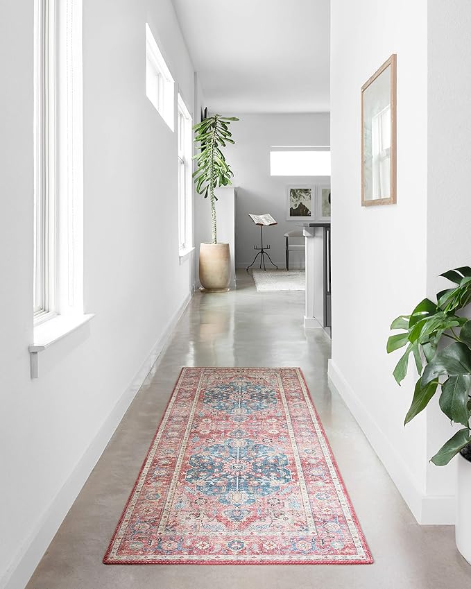 Loloi II Skye Collection SKY-05 Brick/Ocean 5'-0" x 7'-6" Area Rug - Image 5
