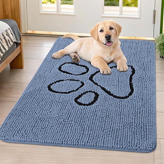 Smiry Dog Door Mat for Muddy Paws, Absorbent Dirt Trapper Non Slip Quick Dry by Smiry