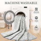 5x7 Area Rug Living Room: Washable Boho Geometric Moroccan Rug Neutral Modern - Image 3