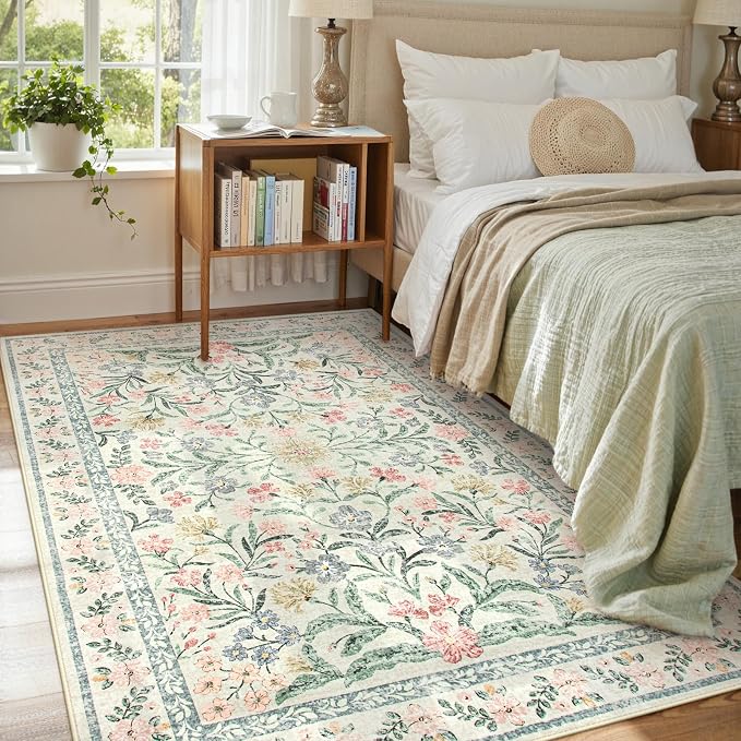 Lahome Boho Rugs for Living Room 5x7, Machine Washable Area Rugs Non-Slip - Image 3