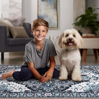 Area Rug for Living Room, 6x9 Machine Washable Non Slip Large Faux Wool Throw - Image 6