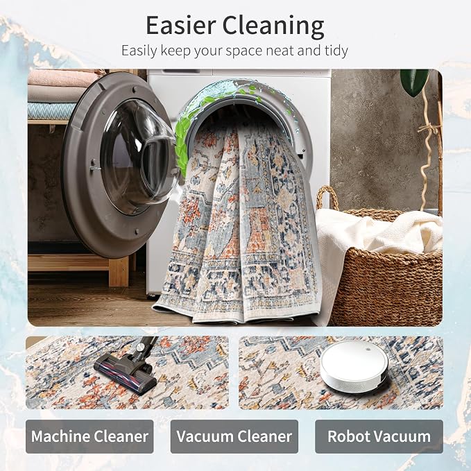 Enkor Area Soft Rugs 5x7 Washable Non Slip Boho Floor Rugs - Image 4