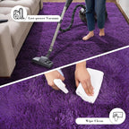 Purple Fluffy Rug Shaggy Area Rug, 4x6 Area Rugs - Image 7