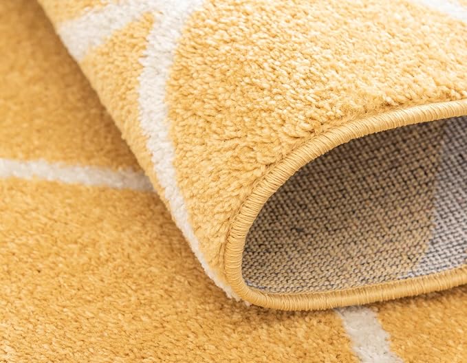 Rugs.com Lattice Frieze Collection Rug – 5' x 8' Oval Yellow Medium Rug Perfect - Image 5
