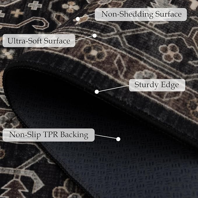 Area Rug Non Slip Machine Washable Ultra Soft Living - Image 2