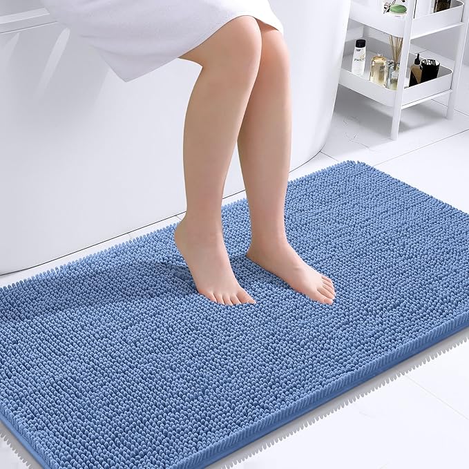 OLANLY Bathroom Rugs 44x24, Extra Soft Absorbent Chenille Bath Rugs, Rubber by OLANLY