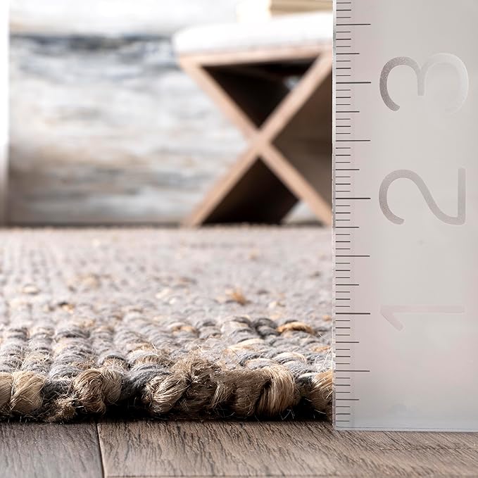 Nuloom Elfriede Handmade, Jute & Cotton, Textured and Earthy, High Traffic - Image 2