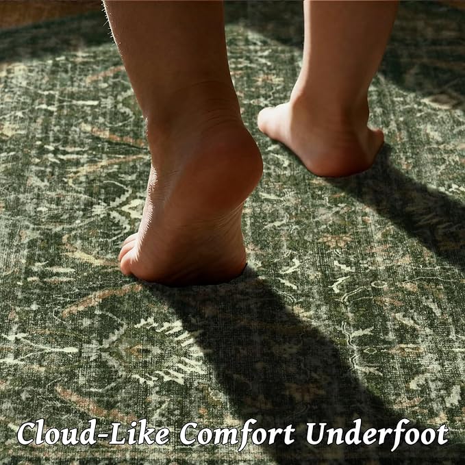Washable 8x10 Area Rugs for Living Room, Boho Non-Slip Vintage Distress Large - Image 4