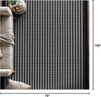 Beverly Rug Micro Loop Area Rug Black/White 6x9 Geometric Modern Luxury Zebra - Image 2